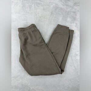 Nike Women Essentials Regular Fleece Track Pants Olive Grey Sz Small DX2320-040
